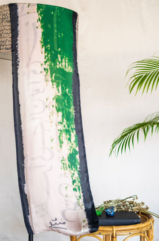 Shopmanto, wear manto, manto clothing brand, manto pakistan, manto stole, manto scarf, manto scarves and stole, ladies scarves, black and green stole, azaadi stole