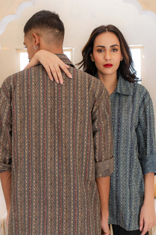 Kaavish (Efforts) Overshirt - Green & Brown