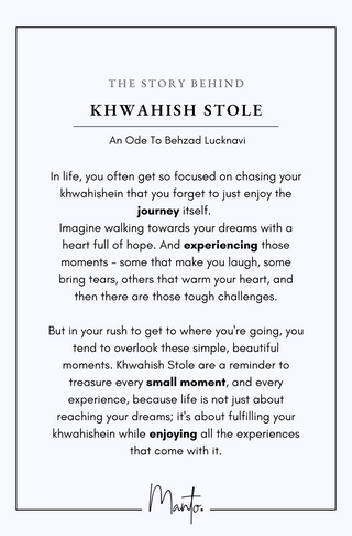 Khwahish (Silent Yearnings) Stole - Blue & Beige