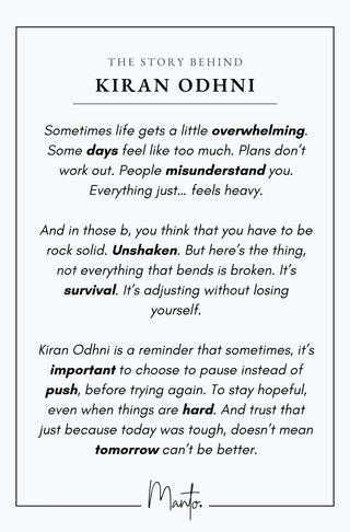 Text-based image with a quote attributed to Kiran Odhni on a white background