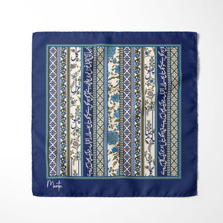 Shopmanto, wear manto, manto clothing brand, manto pakistan, ladies clothing brand, urdu calligraphy clothing, manto urdu calligraphy blue gulistan pocket square accessories