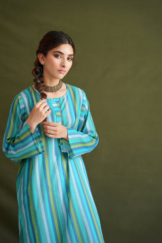 Ferozi Stripes Kurta