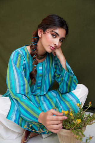 Ferozi Stripes Kurta