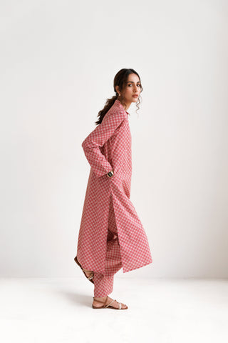 Manto Blocks Co-Ord Set - Red & White