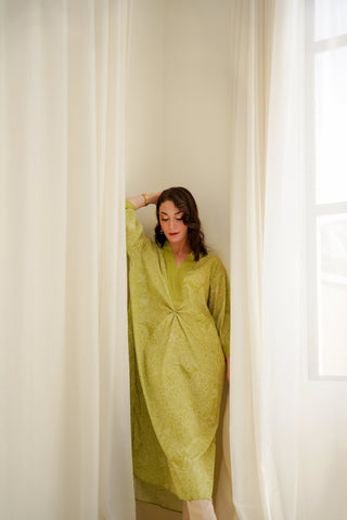 Aaina (Mirror) Kaftaan - Lime Green