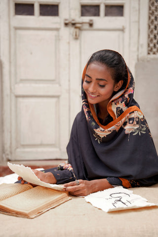 Ishq (Love) Odhni- Black