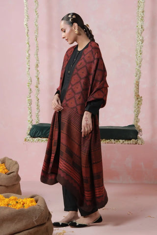 Parwana (Yearner) Weaved Shawl - Maroon