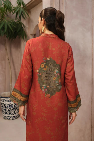 Manto Women's Ready to Wear Orange Zinnia Co-ord Set with Urdu Calligraphy