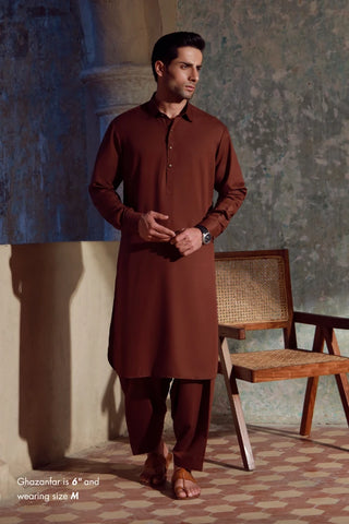 Men's Brown Kameez Shalwar