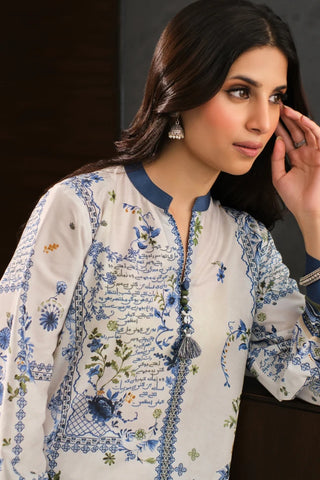 Manto Women's Ready to Wear White Kurta with Urdu Calligraphy