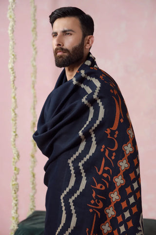 Aghaaz (Genesis) Weaved Shawl - Blue