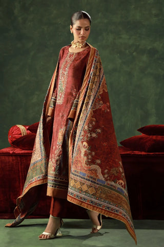 Lalarukh (Bloom Faced) -  Velvet Shawl