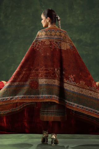 Lalarukh (Bloom Faced) -  Velvet Shawl