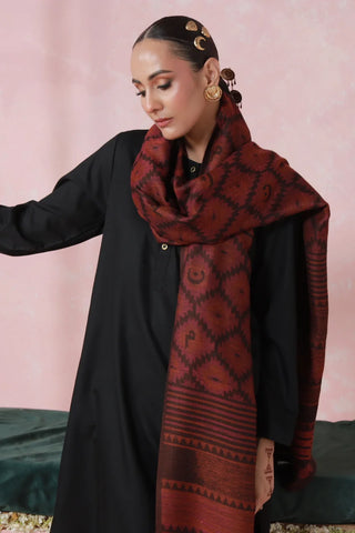 Parwana (Yearner) Weaved Shawl - Maroon