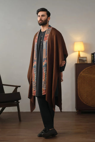 Manto's Unisex Wrap around Style Brown Cape