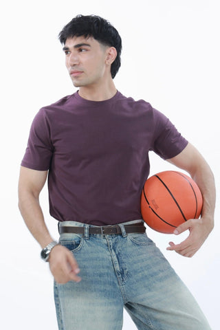 Manto Men's Basic Purple T-shirt