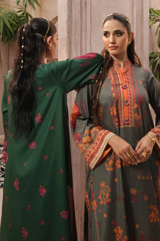 Manto Women's Ready to Wear Grey Printed Co-ord Set with Urdu Calligraphy