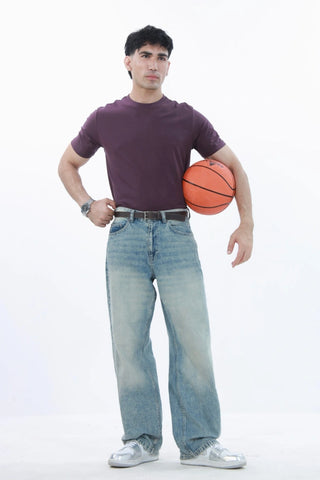 Manto Men's Basic Purple T-shirt
