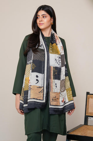 Safar (Journey Of Life) - Green & Black Scarf