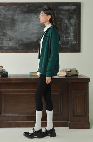 Manto's Unisex Premium Fleece Outerwear Sanki Green Jacket with Sanki Calligraphed at the Back