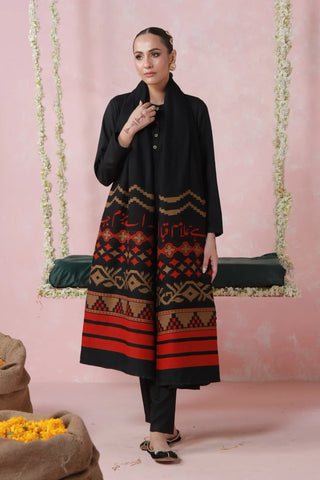 Aghaaz (Genesis) Weaved Shawl - Black