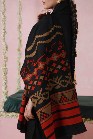 Aghaaz (Genesis) Weaved Shawl - Black
