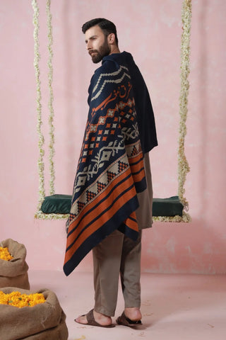 Aghaaz (Genesis) Weaved Shawl - Blue