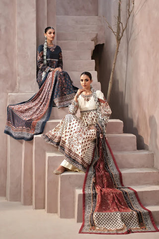 Gulraiz (Floral Rain) Dupatta - Rust