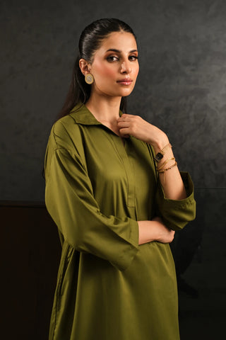 Manto Women's Ready to Wear 2-Piece Olive Green Co-Ord Set