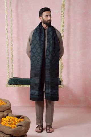 Parwana (Yearner) Weaved Shawl - Teal