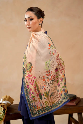 Manto Women's Beige Silk Scarf
