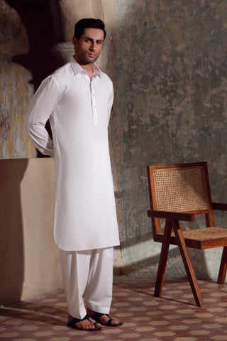 Men's White Kameez Shalwar