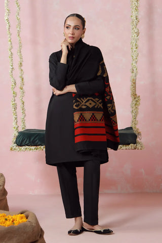 Aghaaz (Genesis) Weaved Shawl - Black