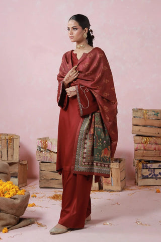 Gulposh (Covered in Flowers) Shawl - Maroon