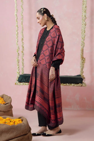 Parwana (Yearner) Weaved Shawl - Maroon