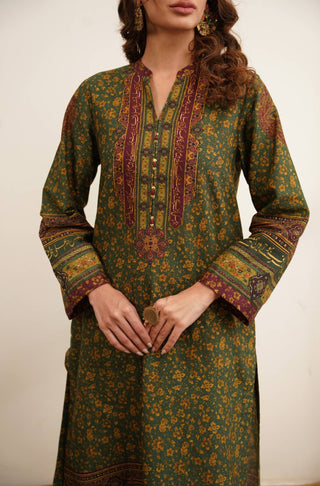 Manto Women's 1 Piece Stitched Khaddar Winter Kurta with Urdu Calligraphy of Poetry by Haider Ali Atish