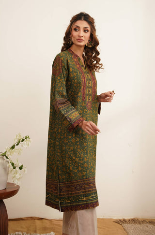 Manto Women's 1 Piece Stitched Khaddar Winter Kurta with Urdu Calligraphy of Poetry by Haider Ali Atish