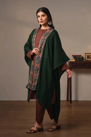 Manto's Unisex Wrap around Style Green Cape