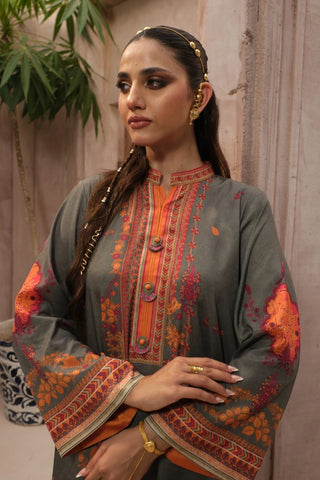 Manto Women's Ready to Wear Grey Printed Co-ord Set with Urdu Calligraphy