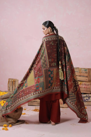 Gulposh (Covered in Flowers) Shawl - Maroon