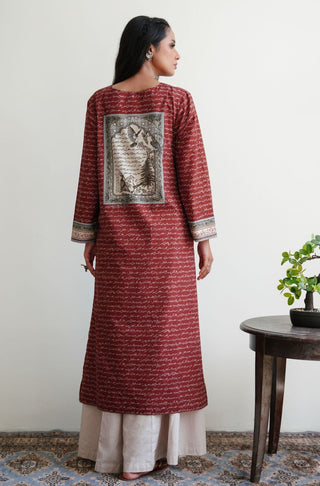 Virsa (Heritage) Lawn Kurta - Brick Red