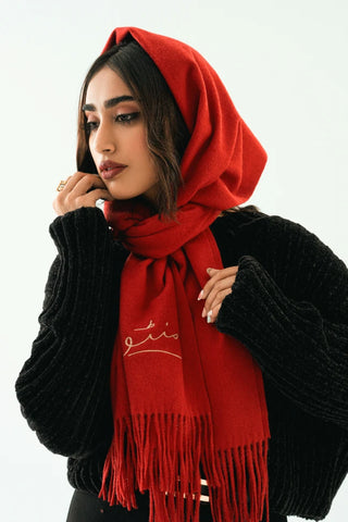 Cashmere Stole - Fiery Red