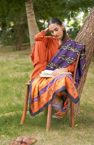 Burnt Orange Mira Set paired with Furqat Odhni