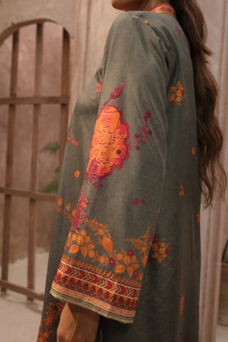 Manto Women's Ready to Wear Grey Printed Co-ord Set with Urdu Calligraphy