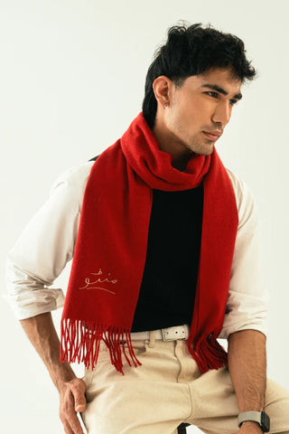 Cashmere Stole - Fiery Red