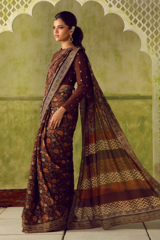 Khoobsurat (Breathtaking) - Maroon Saree