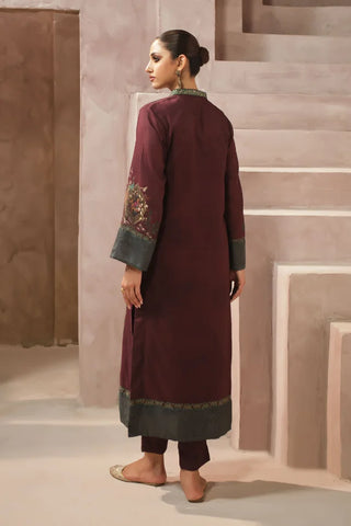 Manto Women's Maroon 2 Piece Printed Co-Ord Set