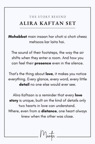 Design Philosphy of Alira Kaftaan Set