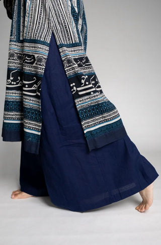 Shopmanto, wear manto, manto clothing brand, manto pakistan, ladies clothing brand, urdu calligraphy clothing, wear manto plain solid women ladies blue ijaar trouser pants