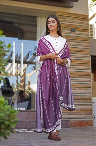 Azad Urdu Stripes In Shaded Purple